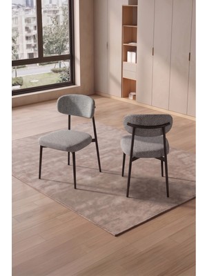 Asaella Mobilya Robii 4 Adet Polo Metal Mutfak Sandalyesi, Yemek Masası Sandalyesi
