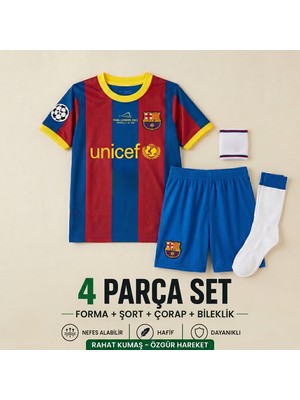 Sonvadi Barcelona Neymar  Çocuk Futbol Forması 4'lü Set Forma - Şort - Çorap - Bileklik