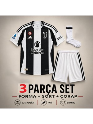 Sonvadi Juventus Kenan Yıldız Çocuk Futbol Forması 3'lü Set Forma - Şort - Çorap