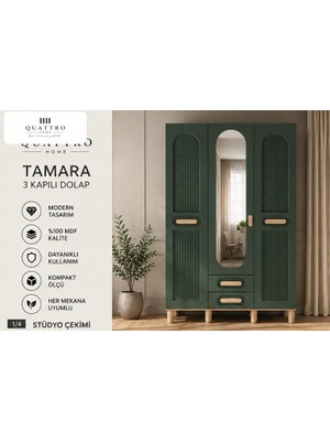 Quattro Home Tamara 3 Kapaklı Dolap