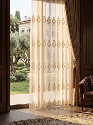 Nivemes Home Nivemeshome Sardes 703 Gold 1/2,5 Pileli Tül Perde