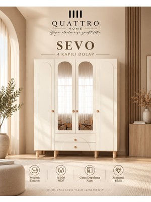 Quattro Home Sevo 4 Kapaklı Dolap