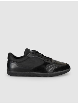 Cabani Siyah Hakiki Deri Erkek Sneaker Ayakkabı