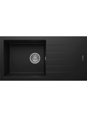 Real Stone P011 Assos 86X43.5 cm Siyah Granit Eviye Tezgah Üstü Yüksek Kalite ve Kullanım Kolaylığı