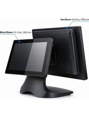 Quatronic P156-D 15.6" Dokunmatik Çift Ekran I5 5. Nesil 8gb Ram 256GB SSD Pos Pc