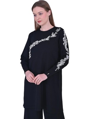 Invee Güldalı Triko Tunik Siyah 6849