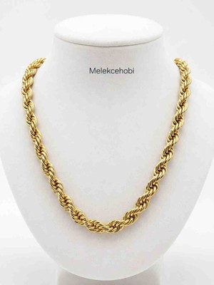 Melekcehobi 14K Altın Kaplama 8 mm Halat Zincir Kadın Kolye 50 cm – Xuping Jewelry Xp Damgalı