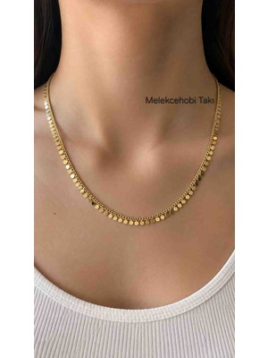 Xuping Jewelry Melekcehobi 14K Altın Kaplama Pullu Zincir Kadın Kolye 44+5 cm