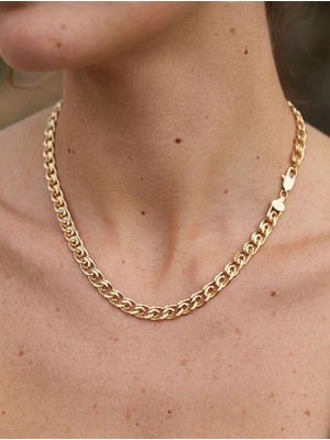 BROTLIWY Gold Renk Burgu Gurmet Model Kalın Kararmaz Çelik Kadın Zincir Kolye