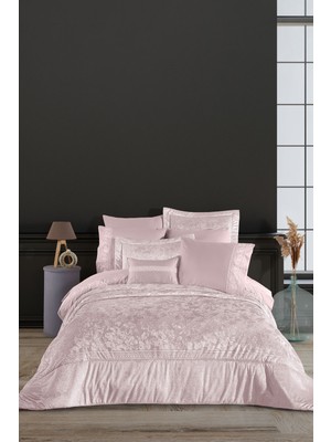 Elart Roseline Çift Kişilik Yatak Örtüsü Seti (270X260 Cm) Pudra