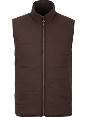 Brandhills Kahve Renk Çift Taraflı Polyester & Yün Yelek