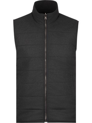 Brandhills Siyah Renk Çift Taraflı Polyester & Yün Yelek