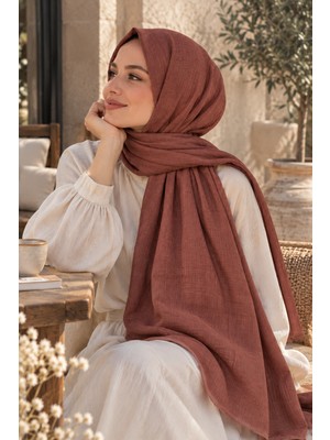 Mianna Ağaç Kabuğu Şal – Italyan Kumaş – Başta Kaymayan – Ütü Gerektirmeyen – 70X180 cm