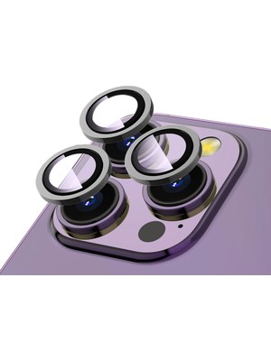 Case 4U iPhone 15 Pro Max  CL-12 Premium Safir Parmak İzi Bırakmayan Anti-Reflective Kamera Lens Koruyucu - Koyu Gri