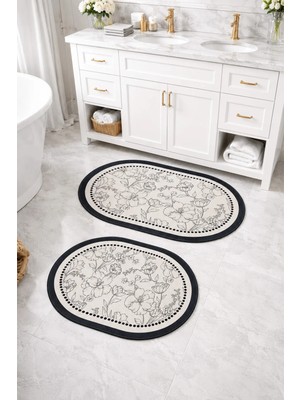 Dekomod Dekoratif Dijital Baskılı 2 Li Set Banyo Paspası Kaymaz Tabanlı Klozet Takımı