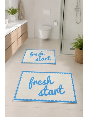 Dekomod Dekoratif Dijital Baskılı 2 Li Set Banyo Paspası Kaymaz Tabanlı Klozet Takımı