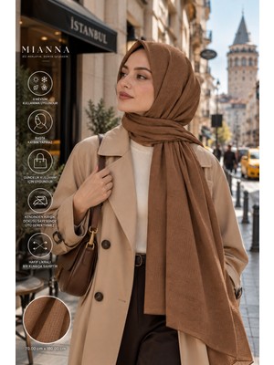 Mianna Ağaç Kabuğu Şal – Italyan Kumaş – Başta Kaymayan – Ütü Gerektirmeyen – 70X180 cm