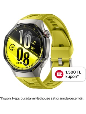 Huawei Watch GT 7 Pro 46 mm Akıllı Saat - Sarı, iOS me Android Uyumlu, Titanyum Kasa, EKG, Nano Seramik Bezel, 21 Güne Varan Pil Ömrü