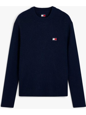 Tommy Hilfiger Tjm Reg Wool Mıx Sweater Erkek Mavi Kazak - DM0DM23572