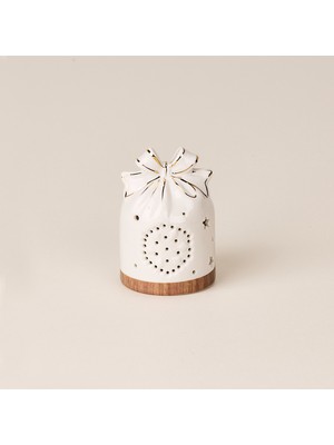 Evidea Deco Lumen Pilli Mum - Beyaz - 9x6 cm