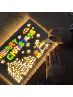 Palera Store LED Aydınlatmalı Yazı ve Çizim Tahtası - Büyük Boy 30X20 cm ( Lisinya )
