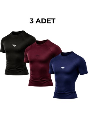 Gym Viper 3'lü Compression Erkek Siyah Tişört