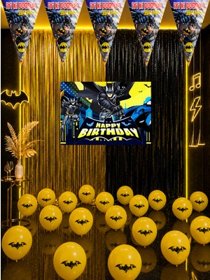 snowparty Batman Dekor Perdeli Doğum Günü Parti Malzemeleri Süsleri Seti