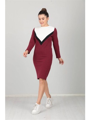 Giyimmasalı Üç Iplik Günlük Elbise - BORDO-GYM-0801
