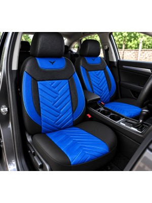 Yıldız Oto Koltuk Kılıfı Hyundai Matrix Uyumlu Mavi Nakışlı Oto Koltuk Kılıfı (Tam Takım Ön Arka Araç Koltuk Kılıfı)