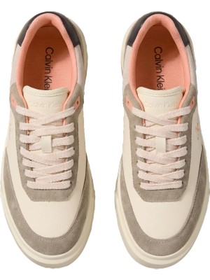Calvin Klein Kadın / Kız Krem Calvin Klein Prıme Cupso Laceup L, 0j6 Krem Kadın Spor Ayakkabı & Sneaker