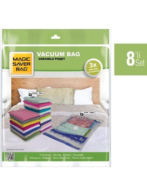 Magic Saver Bag Magıc Saver Bag 8´li Evinde Yer Aç Vakumlu Poşet Seti 1