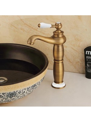Fause Yüksek Çanak Vintage Antik Lavabo Bataryası KSL100-A Rustik Tasarım