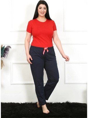 Bemy Store Kadın Pamuklu Büyük Beden Alt Pijama Lacivert