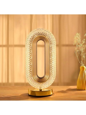 Pileli Store Dekoratif Şarj Edilebilir 3 Renk Kademeli Gece Lambası-Oval