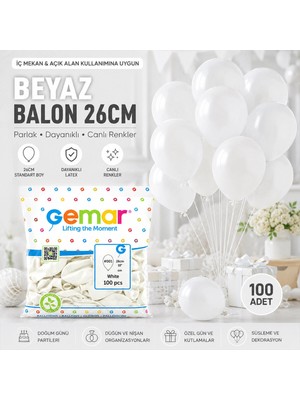 Uravas Store Iç Mekan - Beyaz Balon 10 Inc - 26CM - 100PCS (5047)