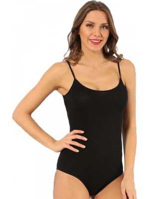 MiraLive Bayan Ip Askılı Çıtçıtlı Body Siyah