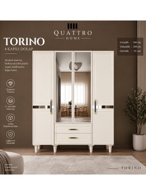 Quattro Home Torıno 4 Kapaklı Dolap