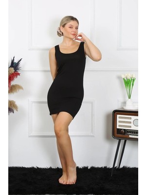 MiraLive Bayan Kalın Askılı Tunik Body Siyah