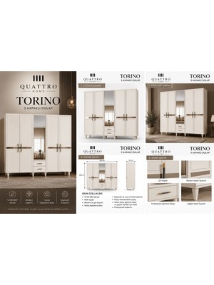 Quattro Home Torıno 5 Kapaklı Dolap