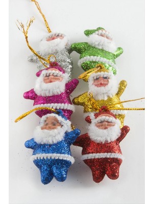 Pileli Store 6 Adet Küçük Noel Baba Yılbaşı Ağaç Süsü