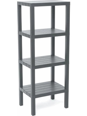 Eco Lounge 4 Raflı Gri Modüler Ünite Plastik 38X29X100 cm BX40