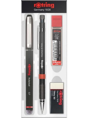4 Adet Rotring Ofis Seti Visumax Versatil Kalem 0,7 mm + Roller Kalem Siyah