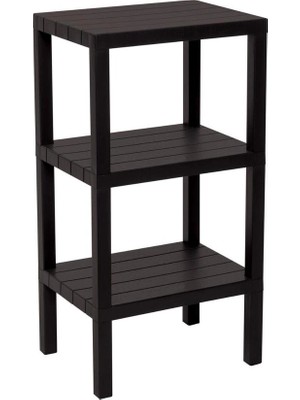 Eco Lounge 3 Raflı Siyah Modüler Ünite Plastik 38X29X74 cm BX40