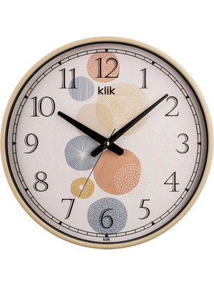 2 Adet Klik Simplex Duvar Saati 38 cm Dekoratif Bahar Desenli