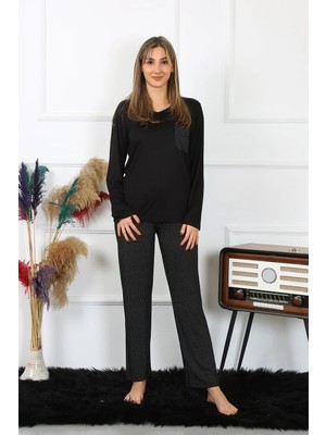 Çamaşır Kenti Moda Kadın Uzun Kol Penye Pijama Takım Beruflic