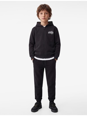 Koton Cepli Uzun Kollu Şardonlu Fermuarlı Kapşonlu Sweatshirt