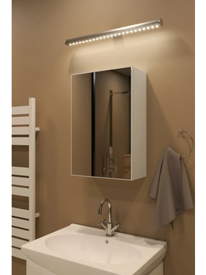 Septemius Tek Kapaklı Aynalı Beyaz 60 cm Banyo Dolabı