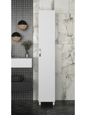 Septemius Mimoza Modern 5 Raflı Çok Amaçlı Banyo Dolabı Kapaklı Organizer Dolap