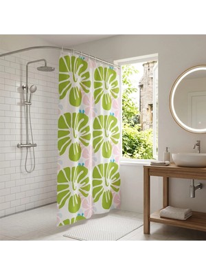 Eco Lounge Pvc Duş Perdesi - Çift Kanatlı - 12 Halkalı - 90X180 cm