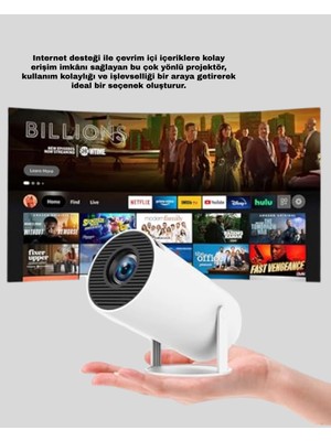 Eco Lounge Film Dizi ve Oyun Için Taşınabilir Kablosuz Mini Projeksiyon Yeni Nesil